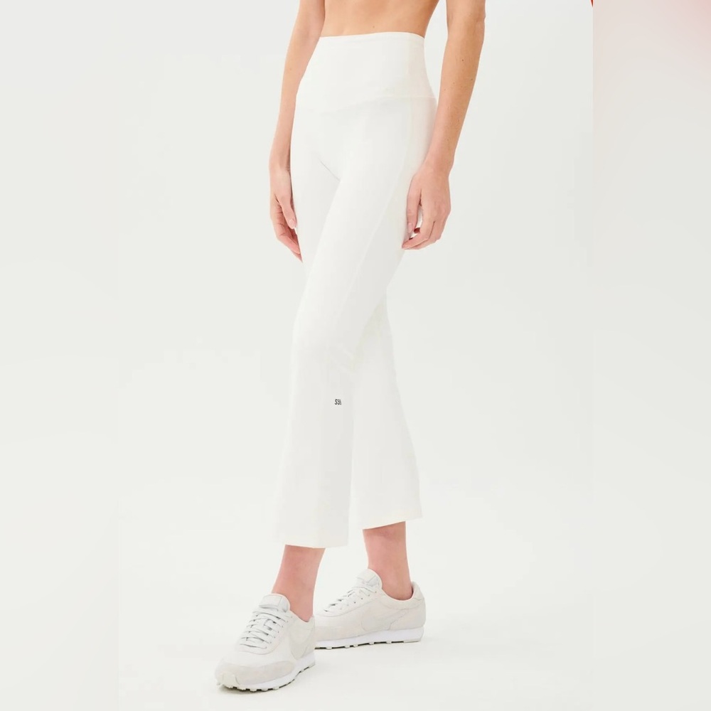 NWT SPLITS59 RAQUEL HIGH WAIST CROP FLARE LEGGING WHITE SMALL